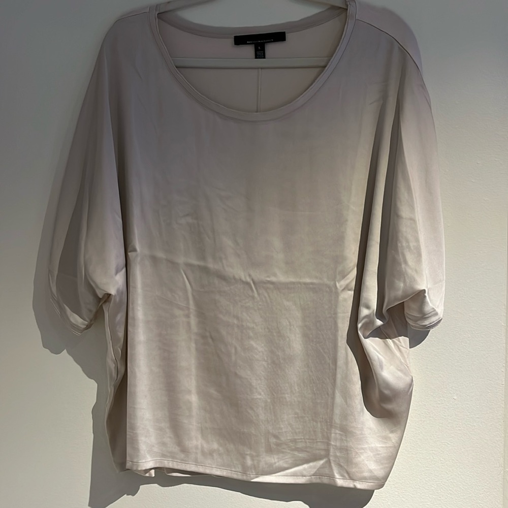 WHBM, tan, short sleeve top